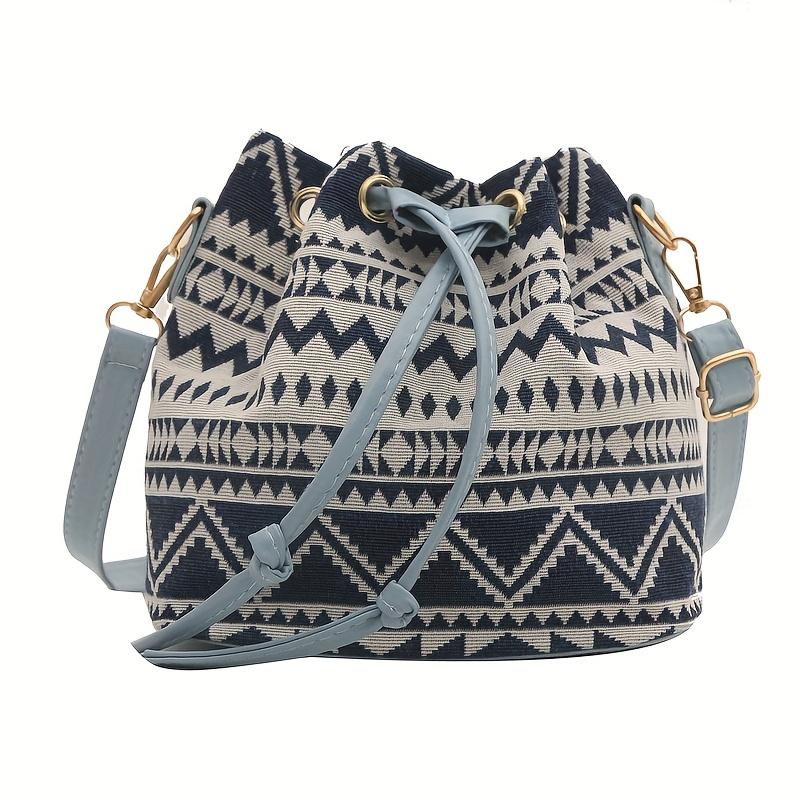 

1 шт. Сумка-ведро с цветочным узором и бабочками, в богемном стиле, модная и универсальная, подходит для ежедневных поездок на работу, шопинга, банкетов