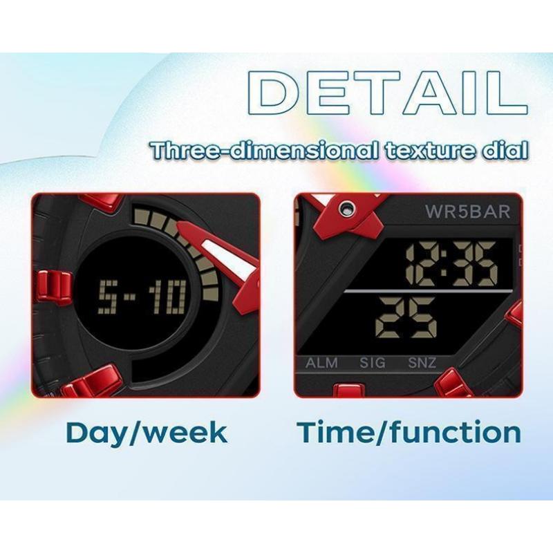 SANDA New Sports Men's Quartz Watches Luxury Military Waterproof Watch Dual Display LED Digital Men Wristwatch