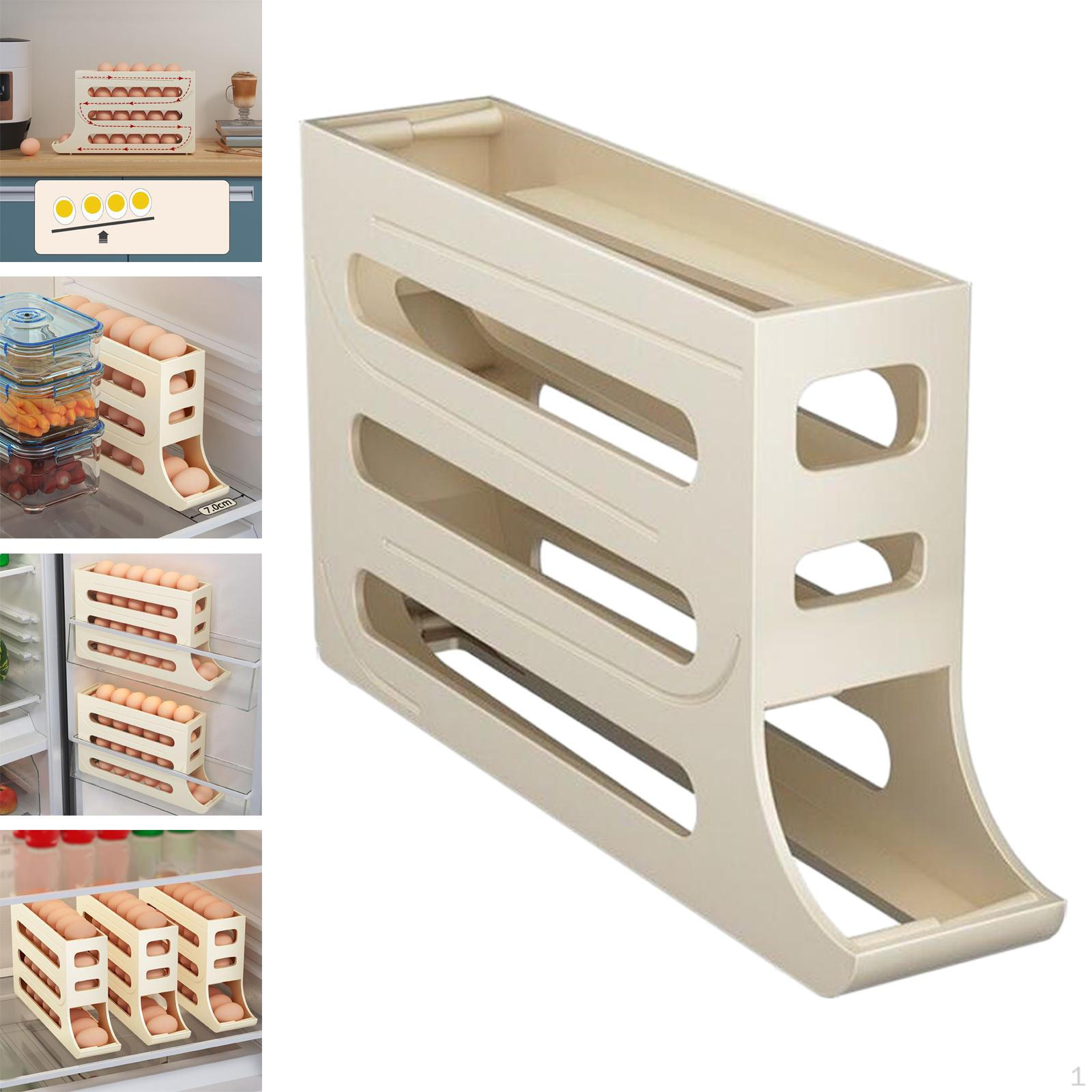 

4 Level Egg Dispenser for Refrigerator, Holds 30 Eggs, Ideal Kitchen Storage