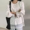 New ArrivalS Open Run Women S Cotton blouSe looSe Fit Neck Shirring deSign