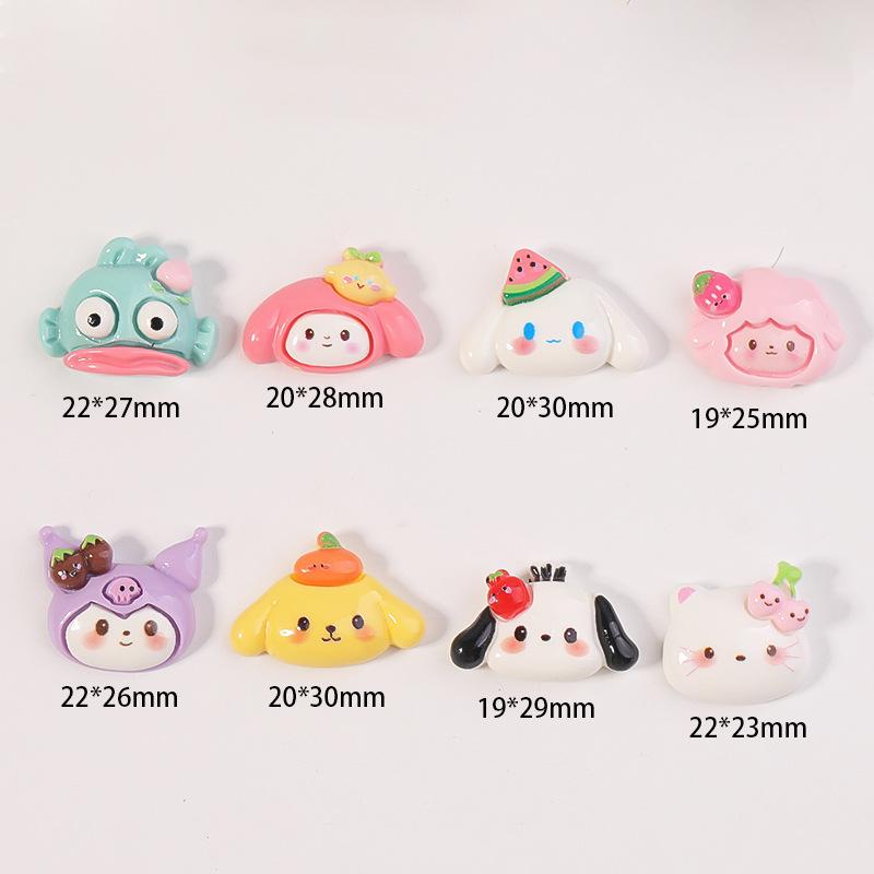 Kreskówkowe akcesoria żywiczne: Urocze naszywki DIY o tematyce owocowej i zwierzęcej, Dekoracje do etui na telefon z kremowym klejem, Magnesy na lodówkę, Materiały do rękodzieła na klamry do butów