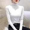 2025 Slim Fit High Neck Long Sleeve Top - Stylish and Versatile for Autumn/Winter in Black