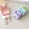 1Set Mini Contact Lenses Box Purple Pink Candy Color Contact Lens Case with Bow Decoration for Women Holder Eyewear Accessories