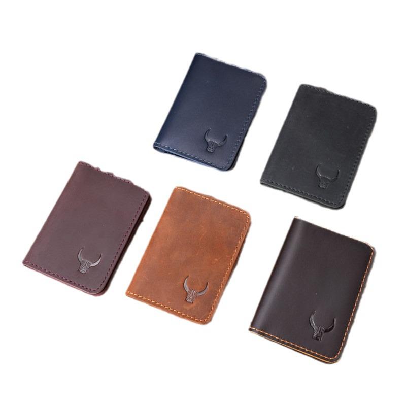 NT Retro Crazy Horse Leather Multi-Card Clutch: Unisex ID & Card Holder Wallet