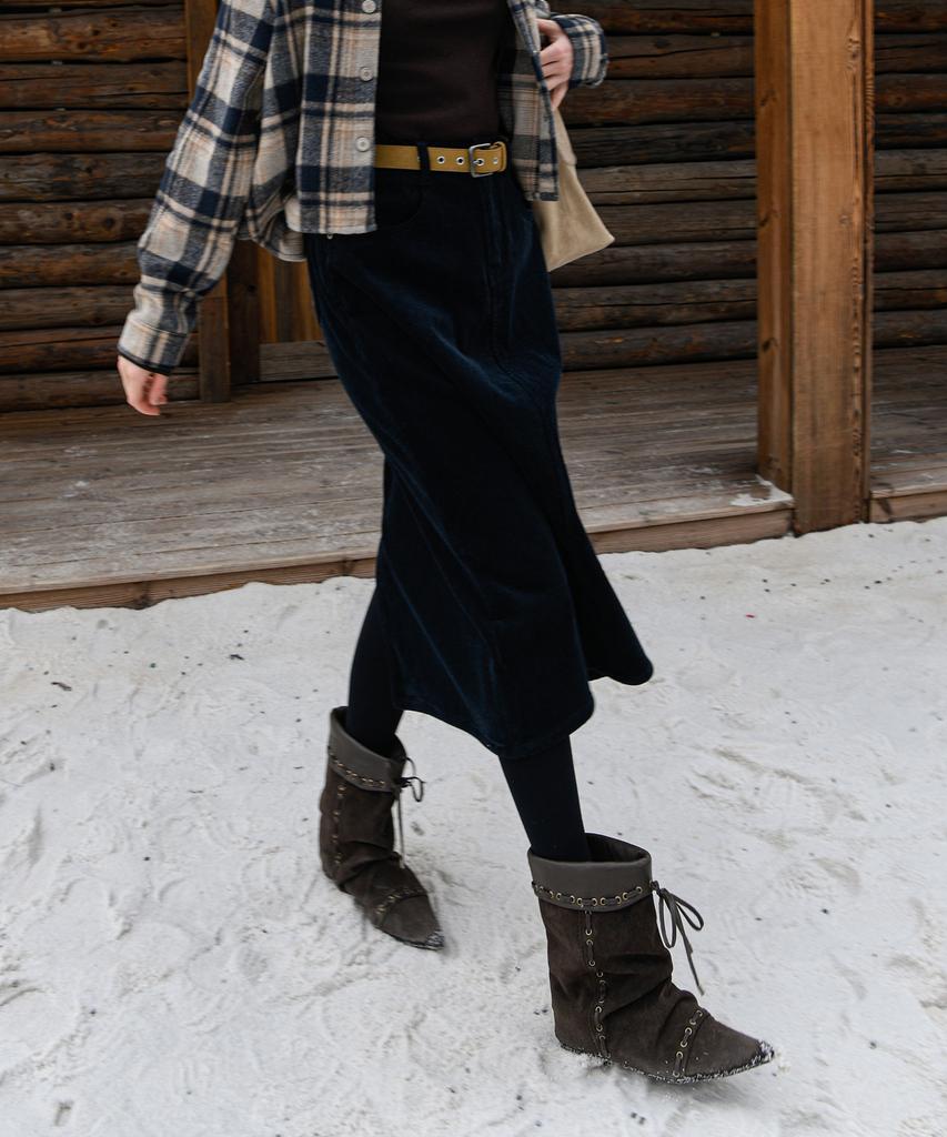 Pigment Heat-Combined Waistband Skirt (Ccsk241242)