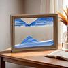 Dimensional Sandscape Art, Sturdy Wood Frame, Modern Desktop Decor Decoration Blue Cloud 22*17cm