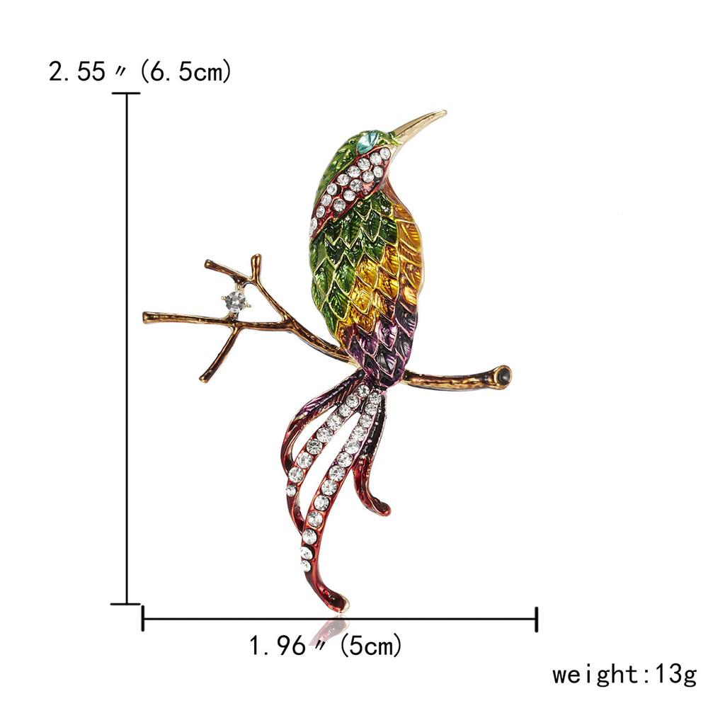 Delicate Rhinestone Birds Sitting On Branches Brooches For Women Enamel Crystal Flying Bird Parrot Clothes Lapel Pins Jewelry