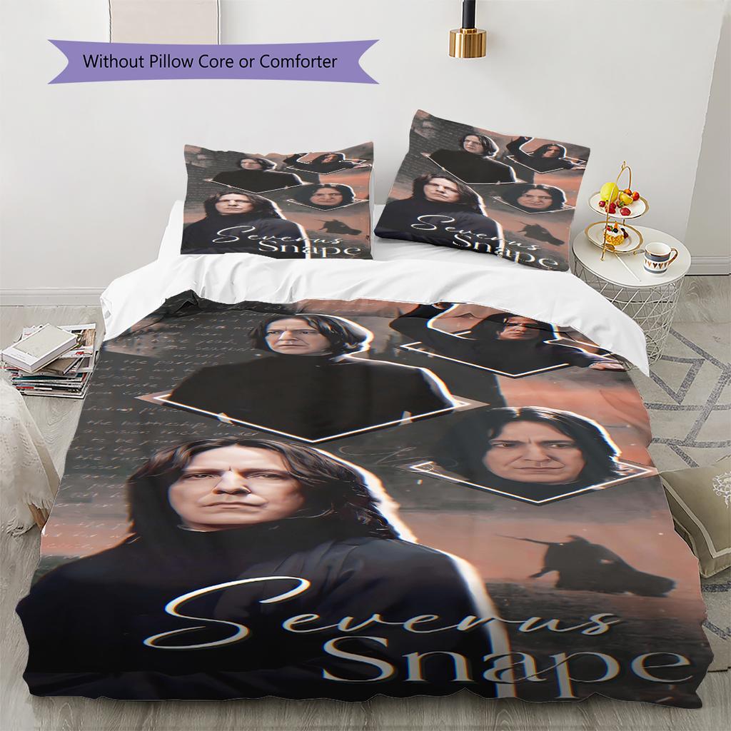 Severus Snape Pattern Bedding Quilt Set Quilt Cover Pillowcase Home Decoration Gift (1 * duvet cover + 2 * pillowcase, without core)