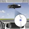 Partuto 1pcs Artificial Crystal Flower Car Rear View Mirror Pendant Accessories Car Hanging Ornament Blue