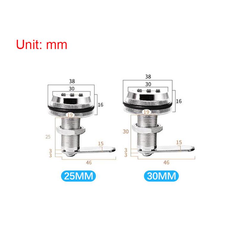 3 Digital Code Combination Cabinet Lock Zinc Alloy Password Locks Security Home Automation Cam Lock For Mailbox Cabinet Door