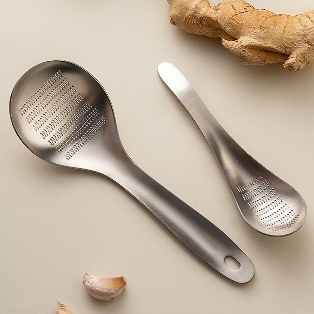 Manual Ginger Grater Spoon Stainless Steel Ginger Masher Garlic Grinder Spoon  Kitchen Tools