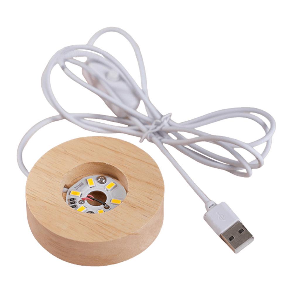 

Wooden LED Light Display Base Round LED Wood Display Base Wooden Lighted Display Base for Crystal Glass Resin Art