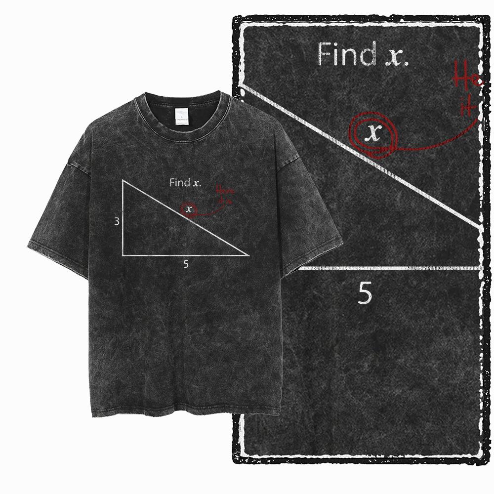 SC MATH THEME PAI Printed Cotton Acid Washed Exclusive Graphic Unisex T Shirt Cool Streetwear Men Tshirts Big Size Tee for men