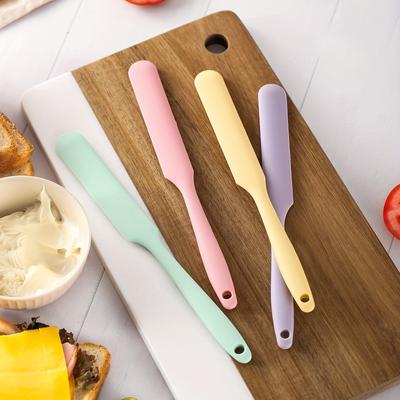 1pc Food Grade Silicone Cream Scraper Household All-in-one Long Cake Spatula Heat-resistant Kitchen Baking Tool