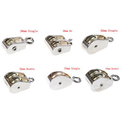 36/52/75Mm Metal Sheave Zinc Alloy Pulley Mini Single/Double Pulley For Diy