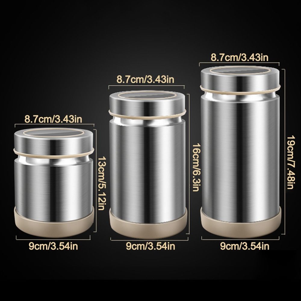 Stainless Steel Tea Tin Large Capacity 800/1000/1200ml Sealed Tea Can Moisture-proof with Visual Cover Coarse Grains Storage Box