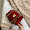 Nowe damskie torby typu crossbody, małe kwadratowe, aksamitne, miękkie, z łańcuszkiem i klamrą, torby na ramię, swobodna torba listonoszka