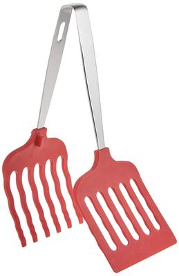 Tanabe Metal Multi-Grill Tongs, Medium, Red, 2037