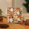 Christmas decorations wooden box 12pcs wooden Santa pendant gingerbread man decoration Christmas gift