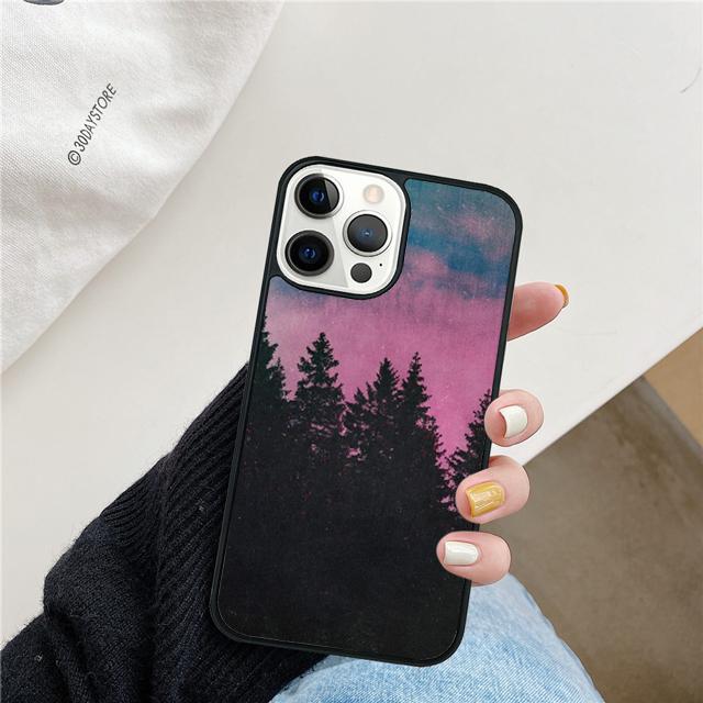 Mountain Pine Tree Forest Mountain Peak Mist Phone Case For iPhone 17 Air 15 16 Pro Max 14 13 12 11 Pro Max Plus