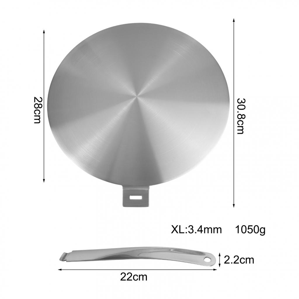 Hochwertige Wärmeverteilungsplatte für Induktionskochfelder, Edelstahl, 13 cm x 28 cm