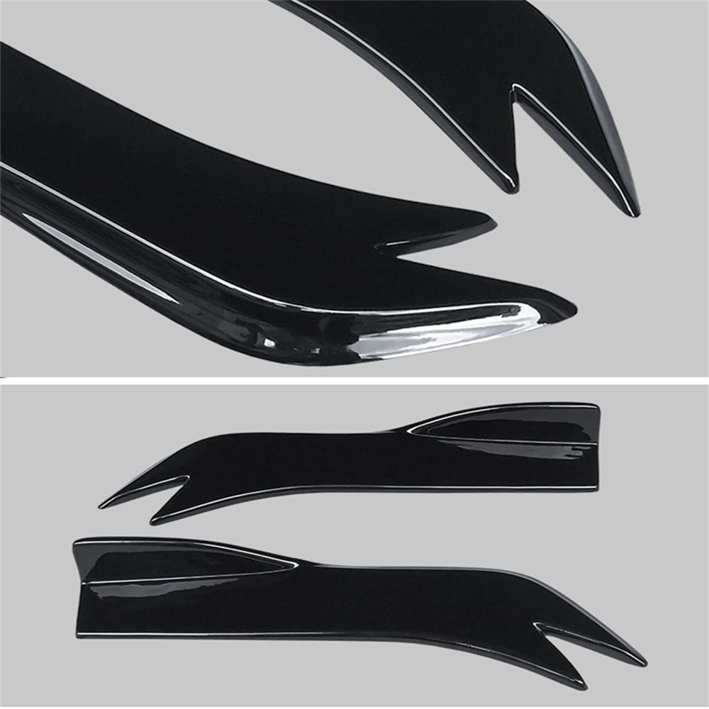 Universal Car Rear Bumper Spoiler Canards Fins Anti-Crash Diffuser Lip Wrap Kits