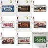 Tin Sign - Vintage Durable Metal Plaque Wall Decor, Home Office Bar Man Cave Retro City Year Themed License Plate Wall Art