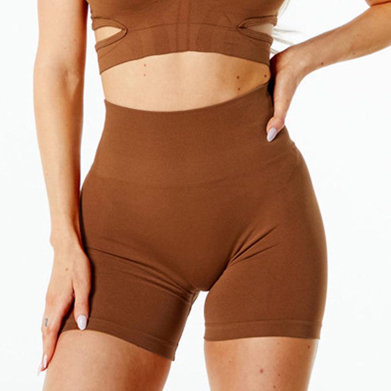 

Бесшовные шорты с высокой талией для бега и йоги с контролем живота и эффектом подтяжки бедер Medium