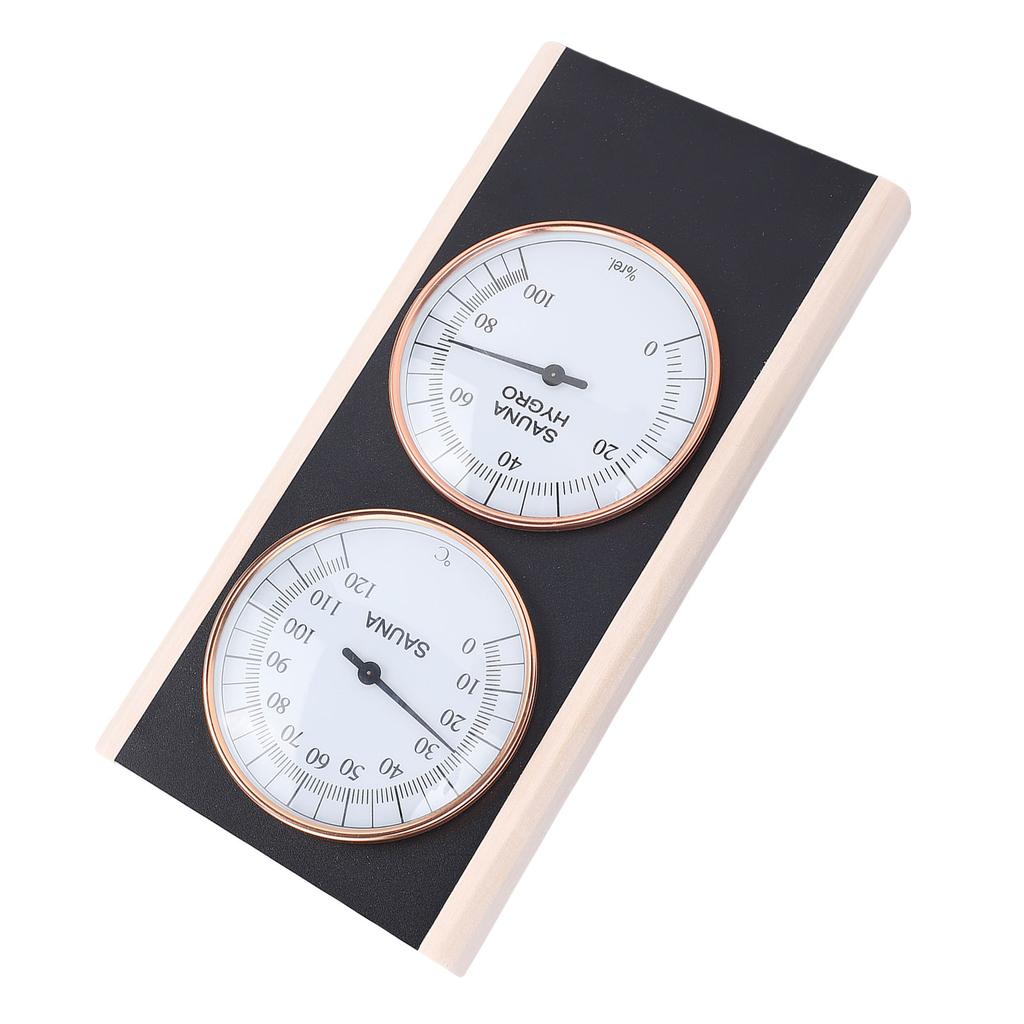 Termometro e Igrometro per Sauna, 2 in 1 in Legno, Temperatura in Celsius, Umidità Interna, in Legno di Faggio, Accessori per Sauna per Spa Doccia Saun