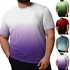 Men Gradient Color T-Shirt Short Sleeve Round Neck Summer Top Plus Size Urban Style Loose Tee Shirt for Daily Wear Party Office Beach