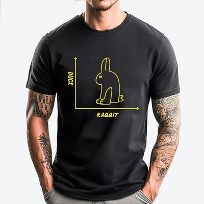 Duck Rabbit Graph Fun Math Teacher Easter Tee XS Graphic T Shirts Oversize Man Loose