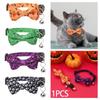 Cute Halloween Cat Collars with Interchangeable Bow Tie for Small and Medium-sized Kittens