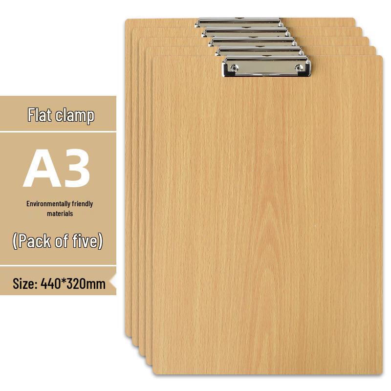 Set di 5 Cartelline A4 con Portapenne, Blocco da Scrittura A5, Cartellina in Legno A3 e Porta Menu