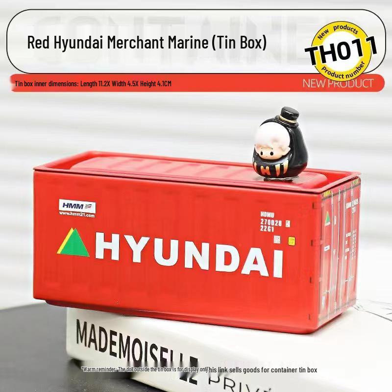 Miniature Tinplate Shipping Container Display Box for Figurines - Trendy Collectible Ornament & Storage Gift