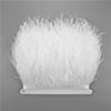 10Meters Ostrich Feathers On Ribbon On Tape 10-15Cm 4-6" Feather Trim Boa For Clothes Sewing White Fringe Dress Skirt Decor Diy