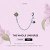 WOSTU The Whole Universe 925 Sterling Silver Round Safety Chain Sun Moon Stopper Charm Fit Bracelets DIY Jewelry
