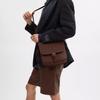 Coach Hitch 23 Magnetic Snap Pocket Natural Grain Leather Shoulder Crossbody Bag Medium Men Bags Dark-Brown CV979-MPL
