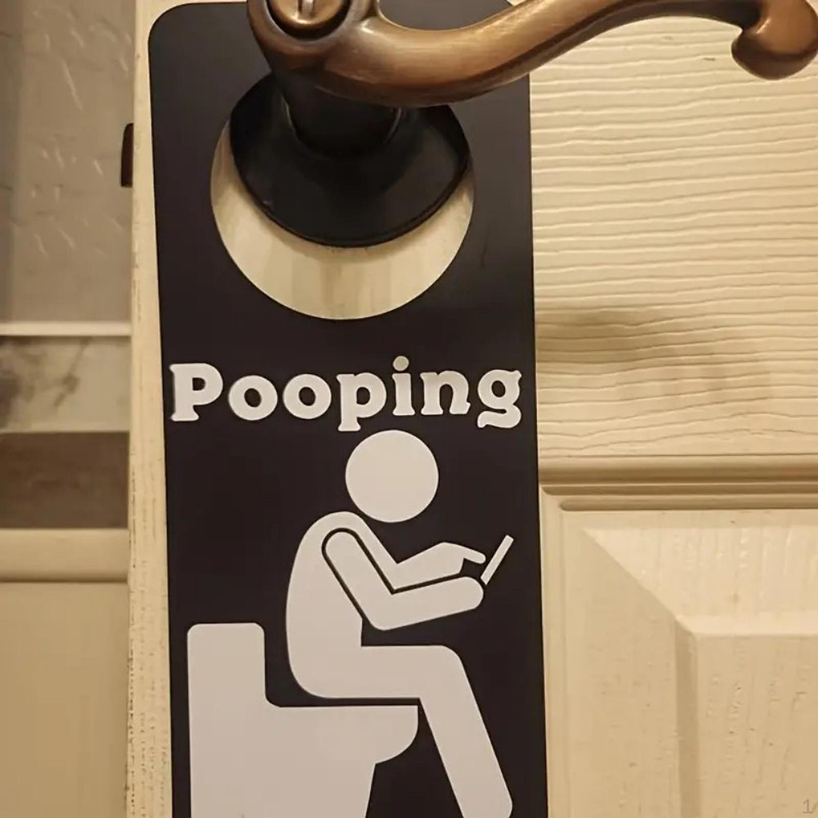 

Bathroom Door Occupied Sign Hanger Tag, Come Back Later Gift Practical, Wooden Label