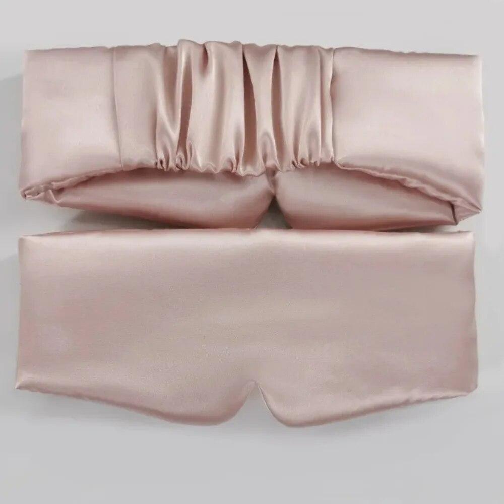 Silk Face Imitation Silk Sleep Eye Mask Ljus nyans Elastisk rem Resevila Ögonskydd För att lindra trötthet Mjuk Smidig vård