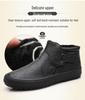 Men's 2026 Winter High-Top Casual Leather Shoes - Warm & Comfortable Korean Style Trendy Sneakers