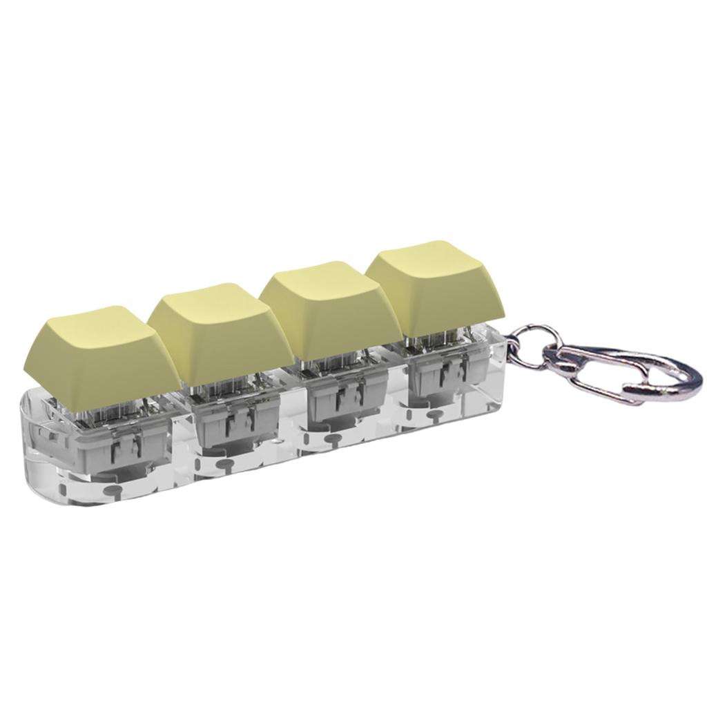 4 Button Keyboard Keychain Environmental Friendly Stress Relief Toy Suitable for Keys Bags and Backpacks Treasure Box