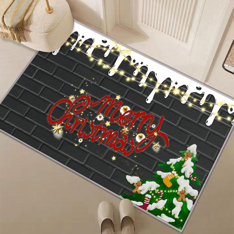 Non-Slip Christmas Cartoon Floor Mat for Entryway, Living Room, and Bathroom
