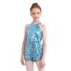 Tuta senza maniche per bambina con paillettes all-over e stile pagliaccetto corto per occasioni speciali