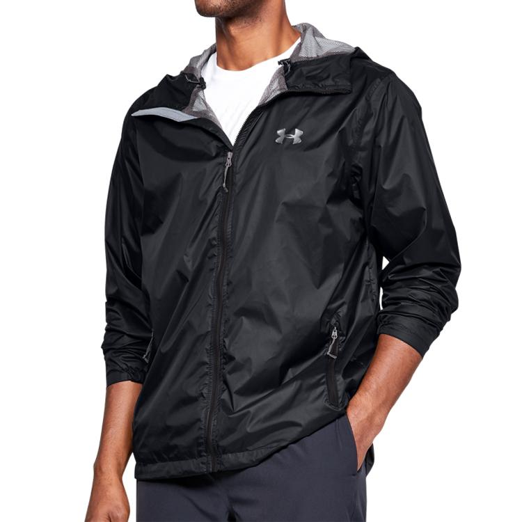 Under Armour Forefront Rain Hooded Jacket Men Black 1321439-001