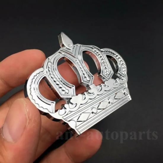 Metal Crown Luxury VIP Auto Car Silver Emblem  Badge Decal Sticker Mortocycle