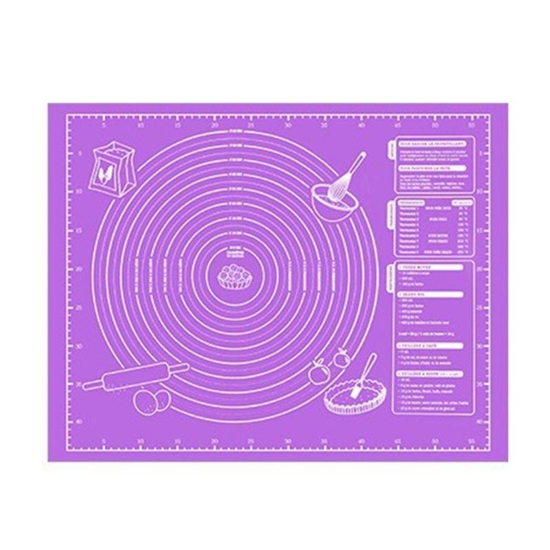 Multifuntional Silicone Baking Mat Silicone Kneading Mat Thickened Silicone Pad Suitable for Baking Cake Cooking Meat фиолетовый