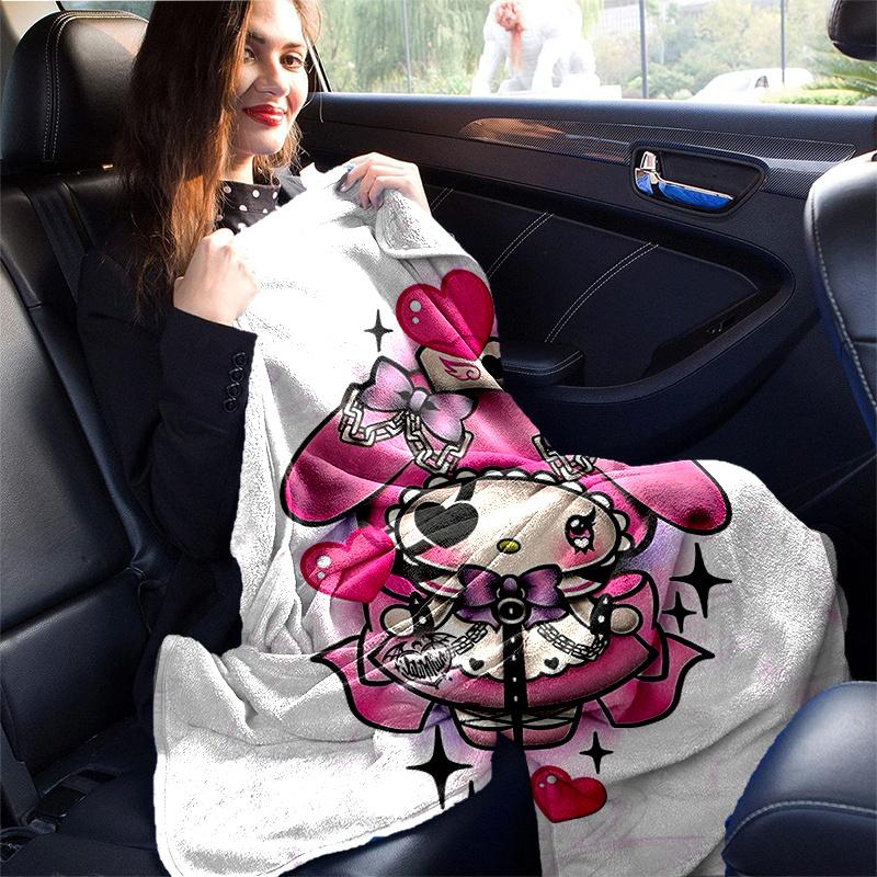 1pc My Melody Cartoon Blanket, Soft and Cozy Throw for Home Decor, Perfect Gift for Family and Friend, Living Room, Travel, Camping, Car Blankets, Bea