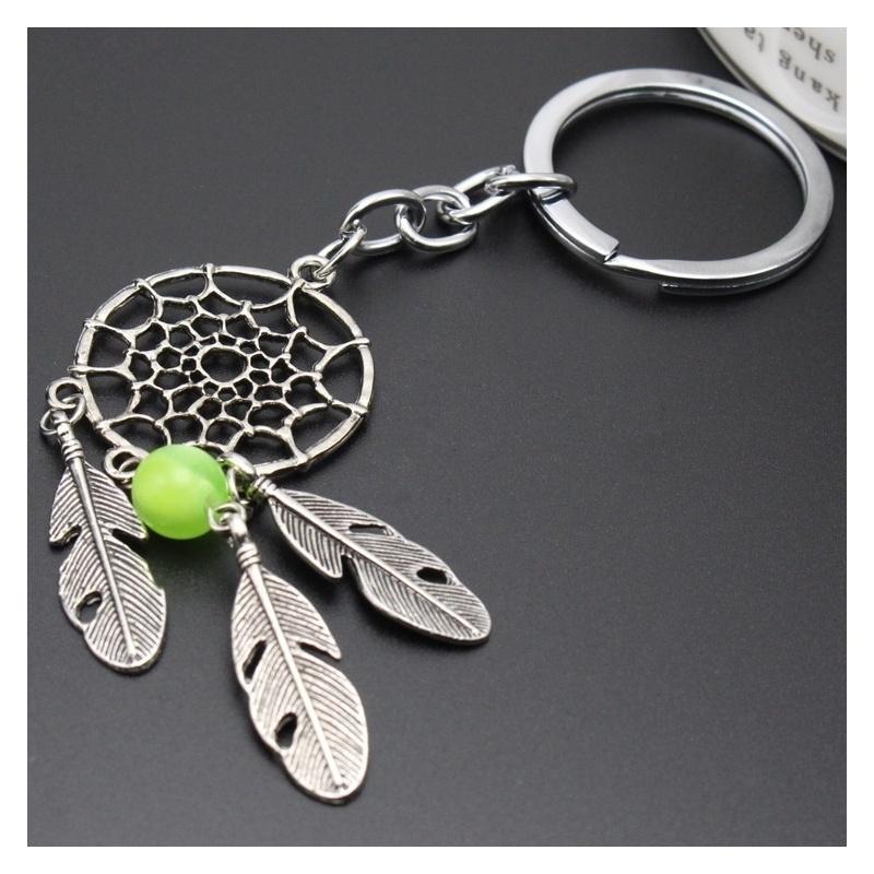

Брелок для ключей в индийском стиле с бусинами Ловец снов Брелок для ключей Ловец снов Перо Колокольчик Брелок для ключей Унисекс Аксессуары Инструменты Подарок зелёный