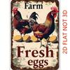2D Flat Retro Metal Sign Hen And Chicks Farmhouse Plaque Rustic Wall Decor For Chicken Coop Kitchen Egg Storage Poultry House Se
