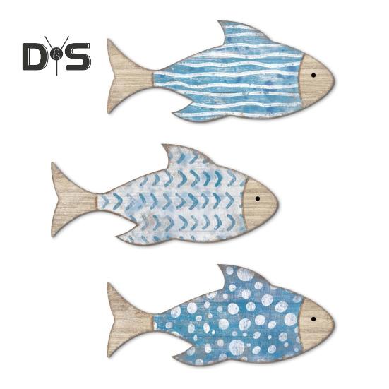 

3 шт. тропические рыбки деревянные настенные украшения гладкие края без заусенцев реалистичные подвески в виде рыбок океан настенный художественный декор 1 Set